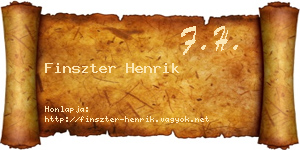 Finszter Henrik névjegykártya